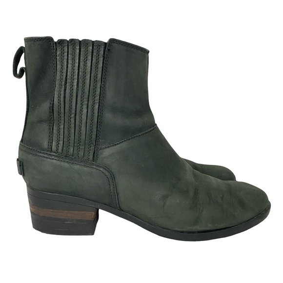 Sorel Lolla Chelsea Boot Womens Size 9.5 Leather Suede Grey Boots Heeled Shoes - Picture 1 of 16